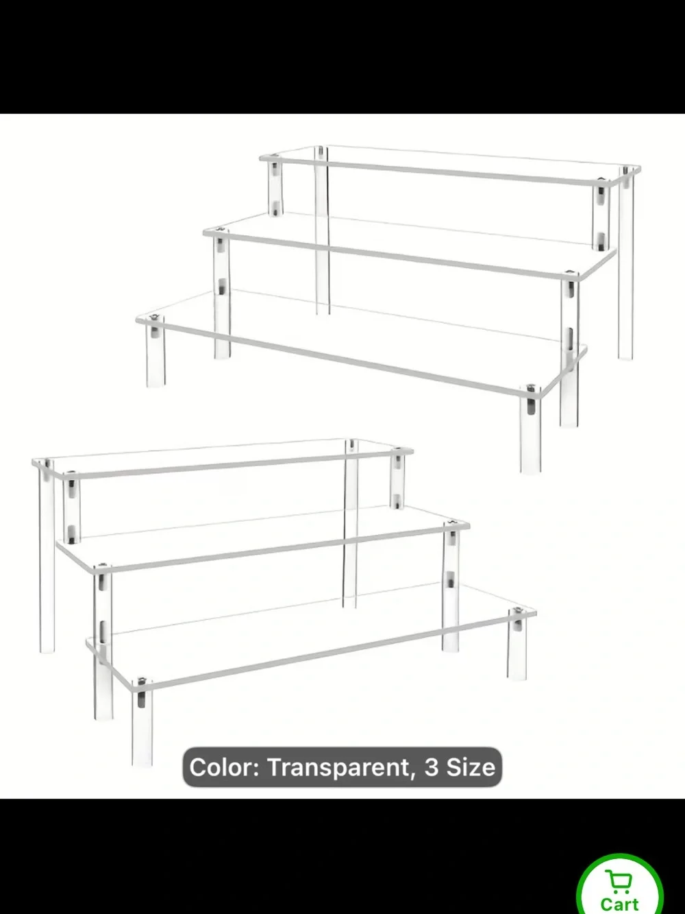 Clear Acrylic 3-Tier Shelf Organizer - Home Storage & Organization